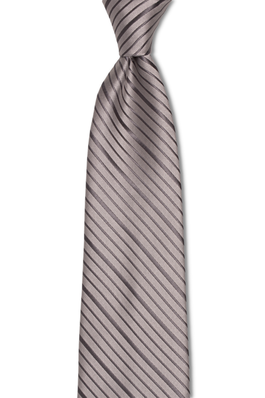 Silver Thin Striped Traditional Tie