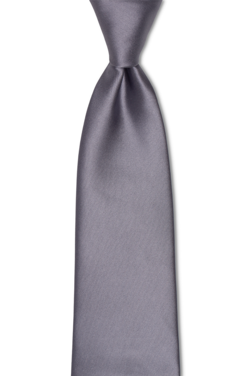 Solid Gun Metal Gray Traditional Tie