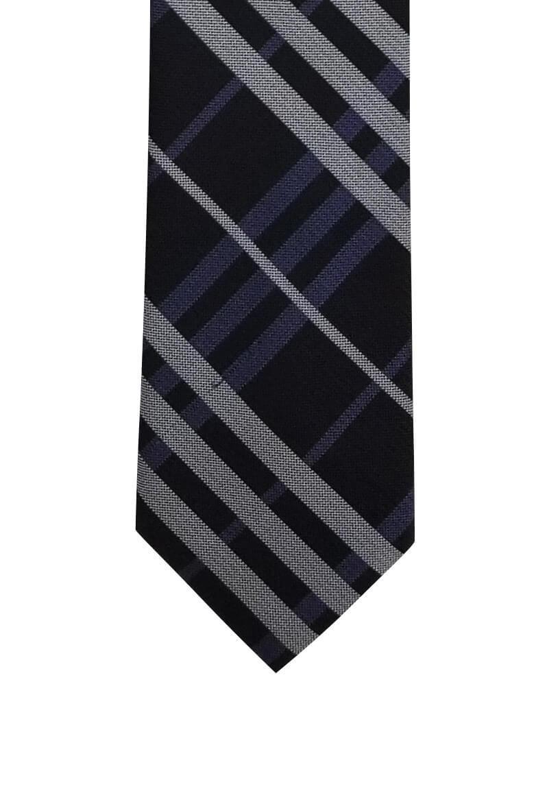 Black and Navy Plaid Pre-tied Tie, Tie, GoTie