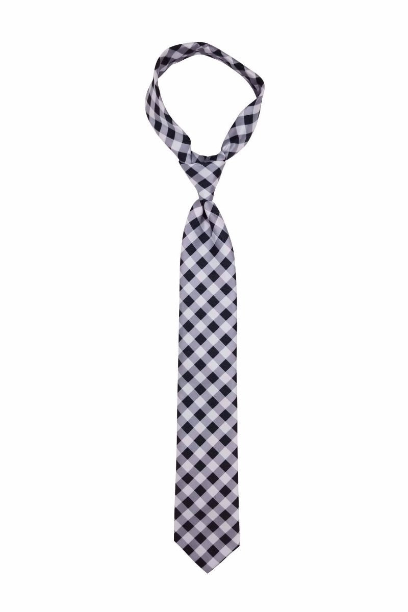 Black and White Picnic Patterned Pre-tied Tie, Tie, GoTie