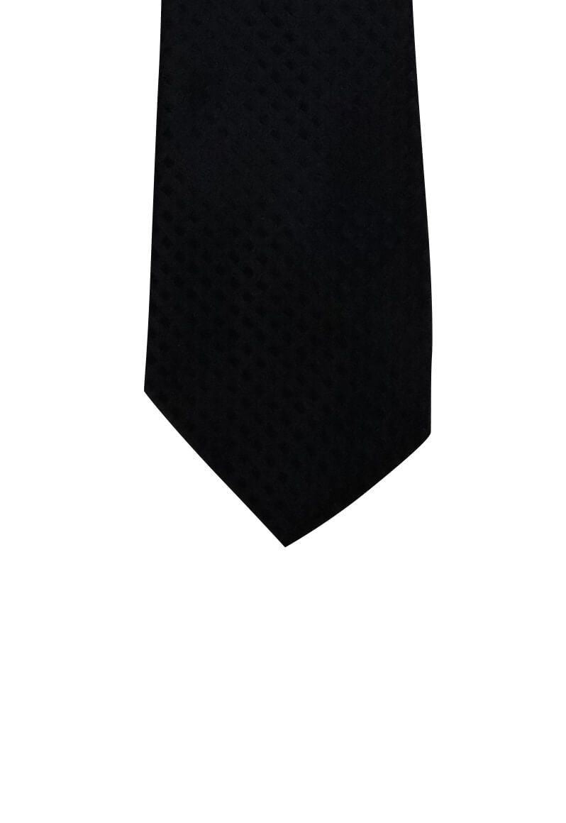 Black Black Checkered Skinny Pre-tied Tie, Tie, GoTie
