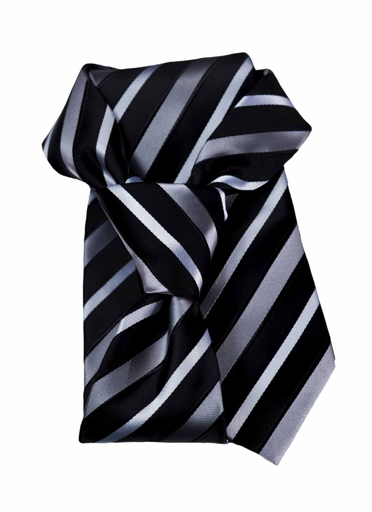 Black Gray Multi-Striped Pre-tied Tie, Tie, GoTie