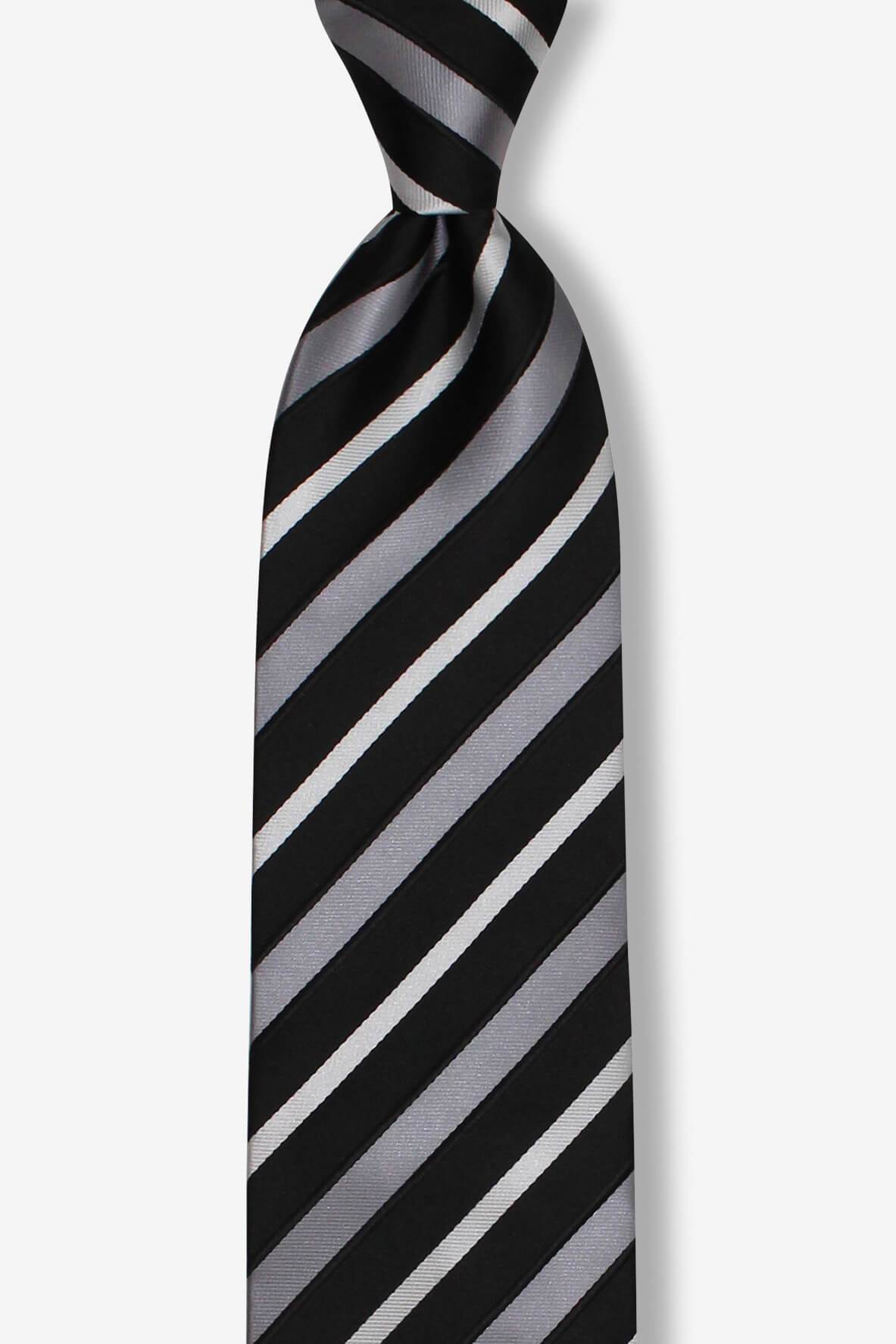 Black Gray Multi-Striped Pre-tied Tie, Tie, GoTie