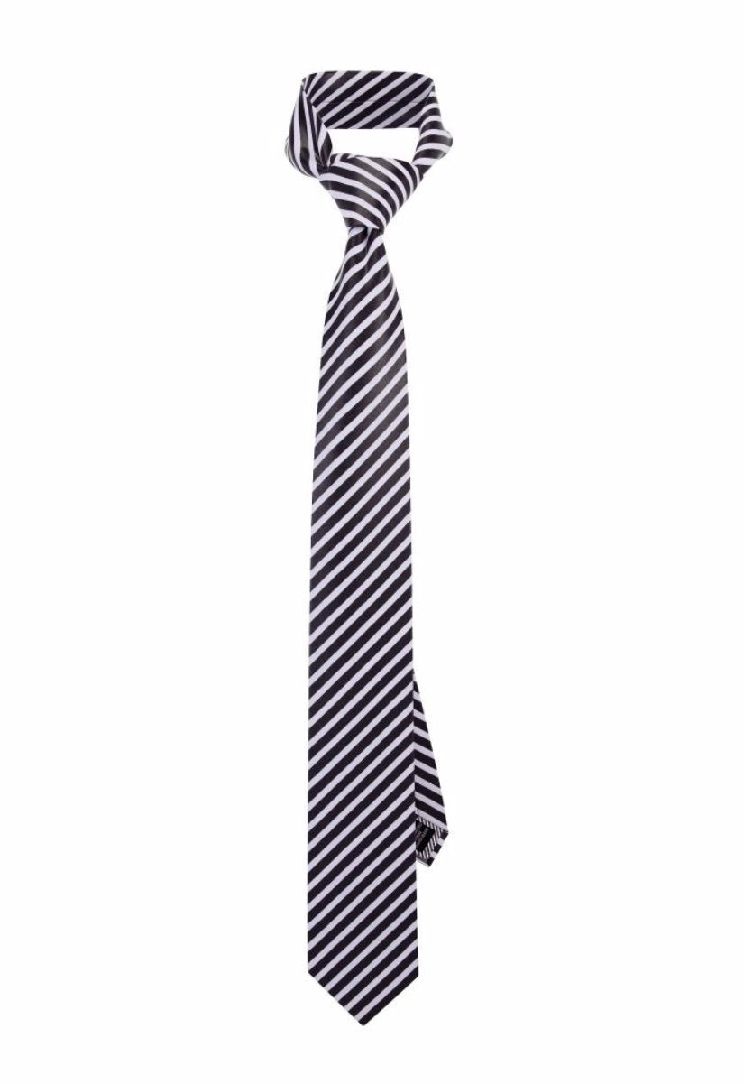 Black Silver Pre-tied Tie, Tie, GoTie