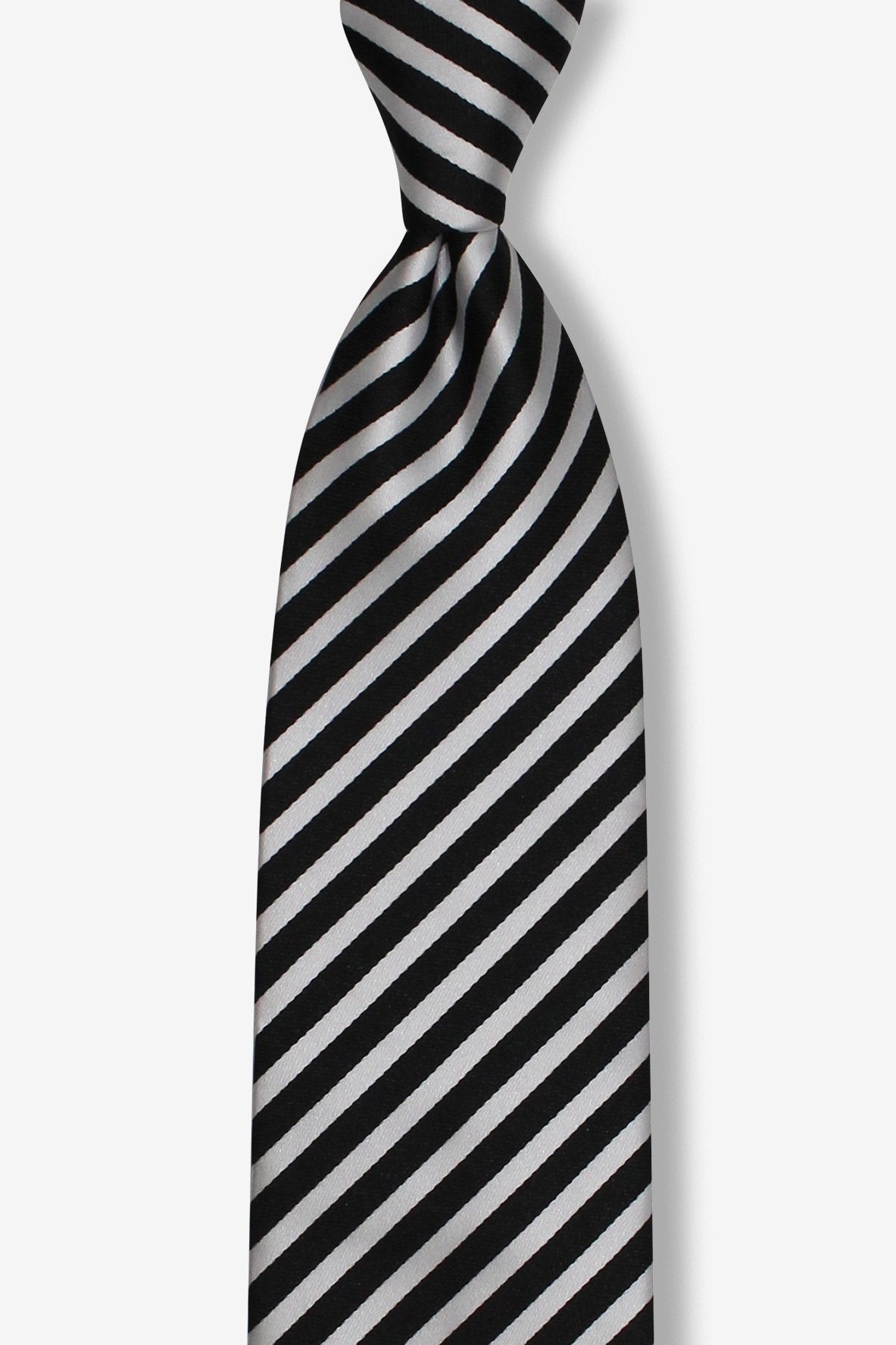 Black Silver Pre-tied Tie, Tie, GoTie