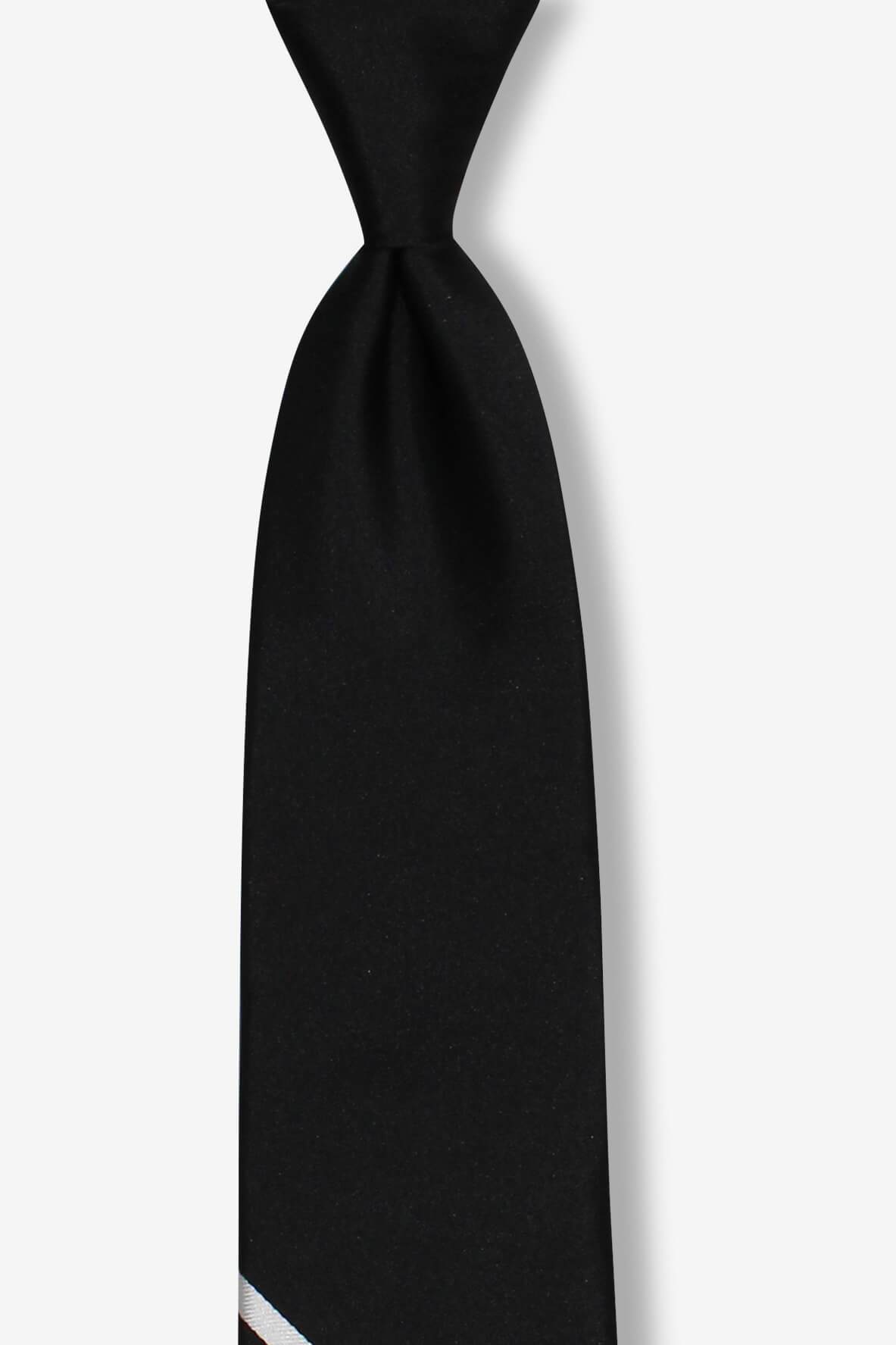 Black with Multi-Stripe Bottom Skinny Pre-tied Tie, Tie, GoTie