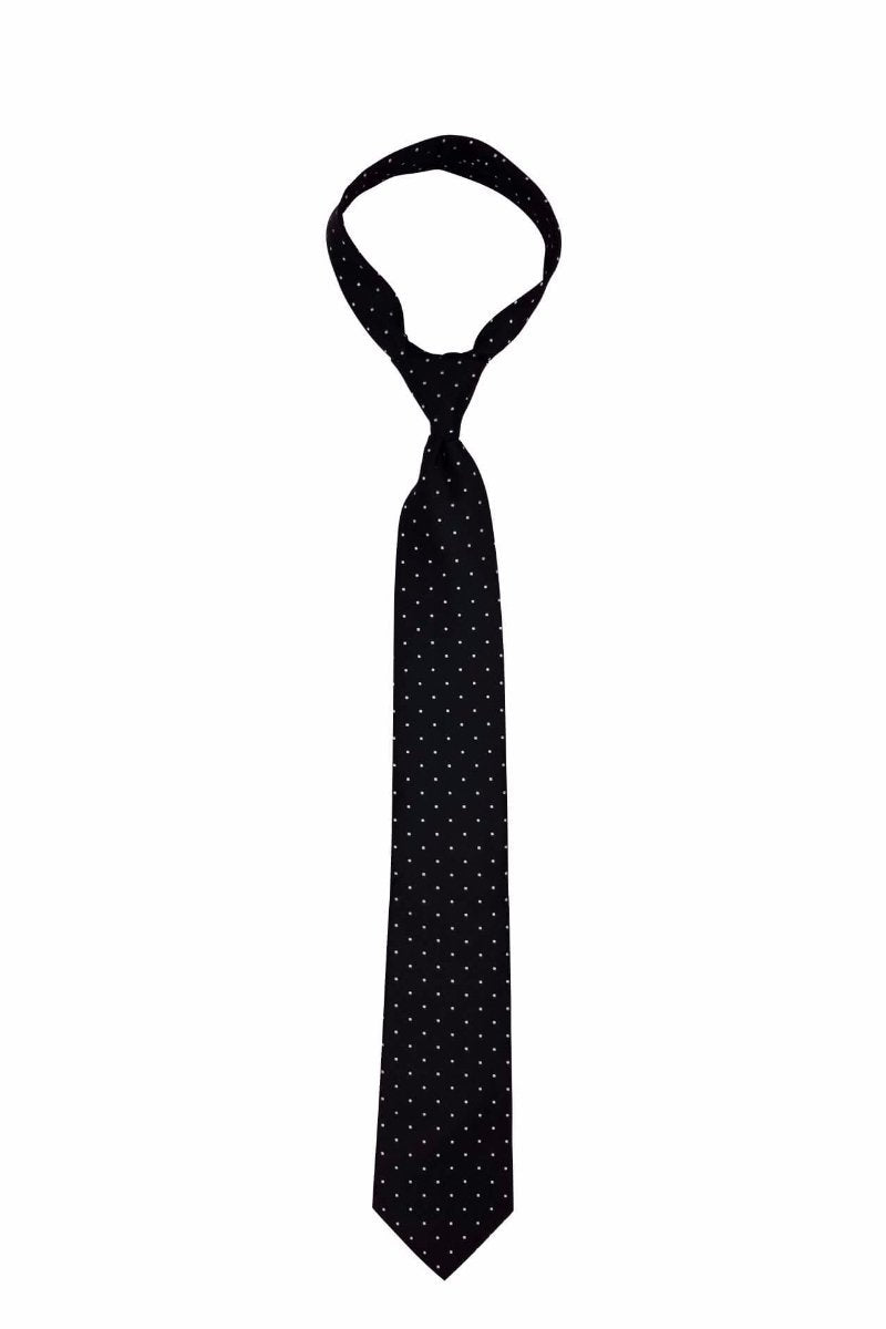 Black with White Dots Skinny Pre-tied Tie, Tie, GoTie