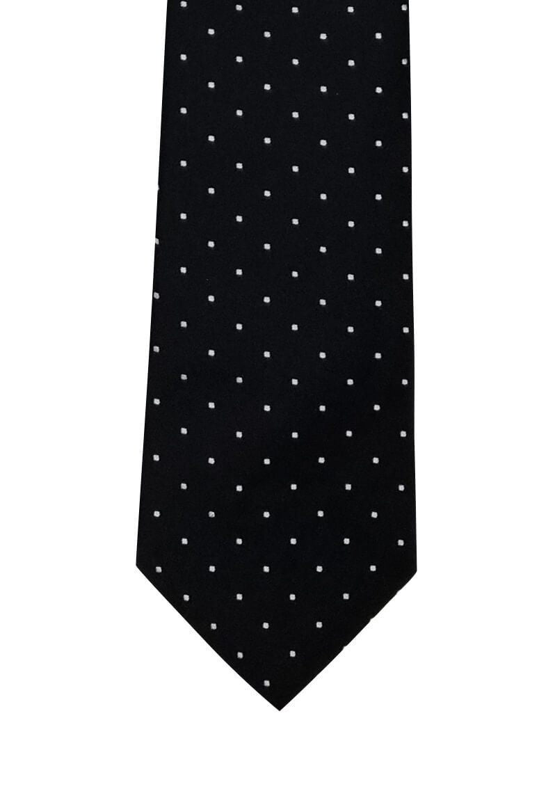 Black with White Dots Skinny Pre-tied Tie, Tie, GoTie