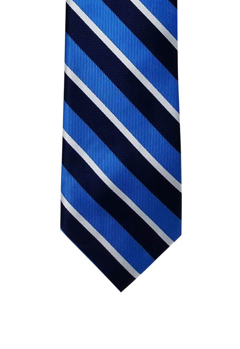 Blue Navy Traditional Striped Pre-tied Tie, Tie, GoTie
