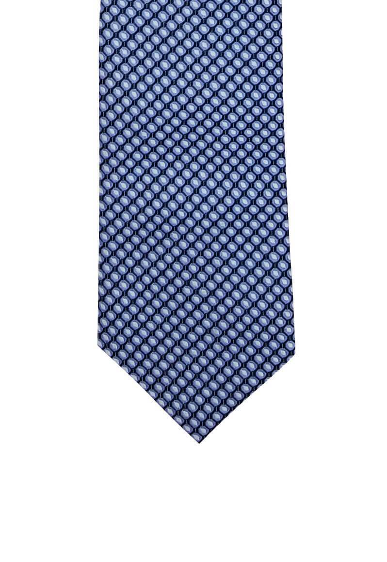 Blue White Dotted Geometric Pre-tied Tie, Tie, GoTie