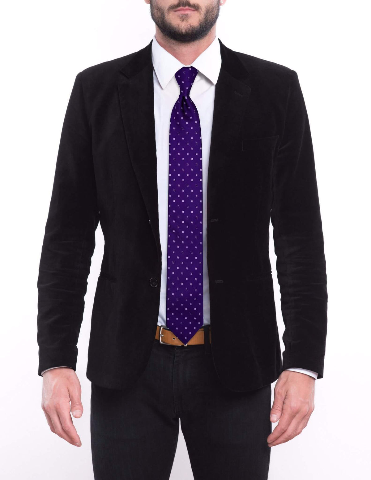 Bright Purple Geometric Pre-tied Tie, Tie, GoTie