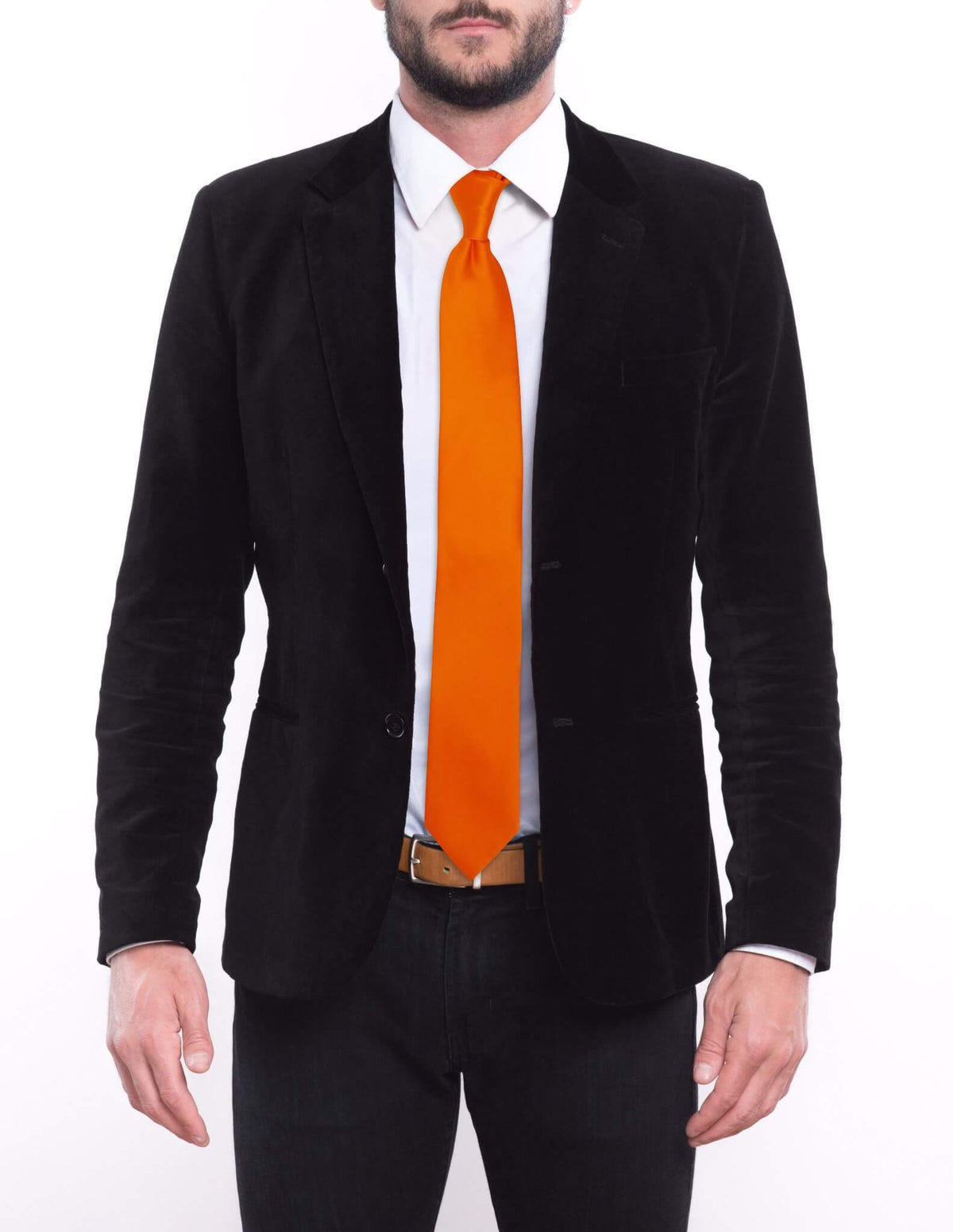Bright Solid Orange Pre-tied Tie, Tie, GoTie