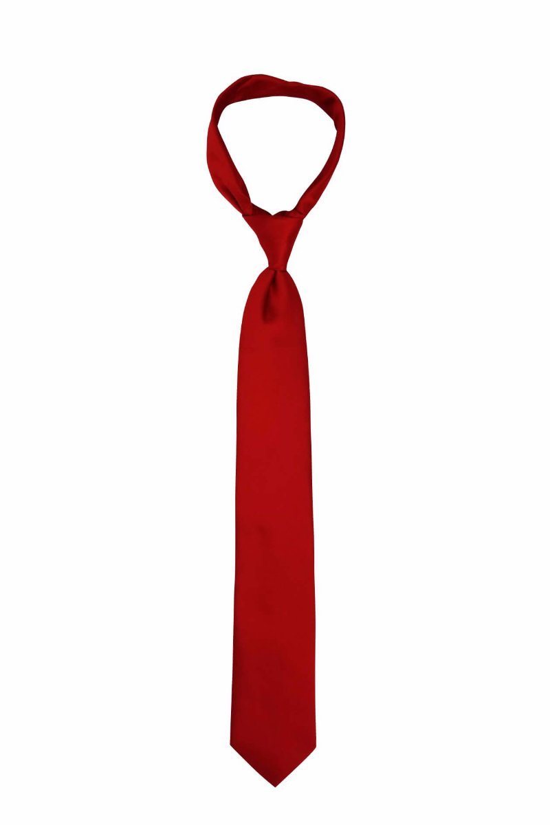 Bright Solid Red Skinny Pre-tied Tie, Tie, GoTie