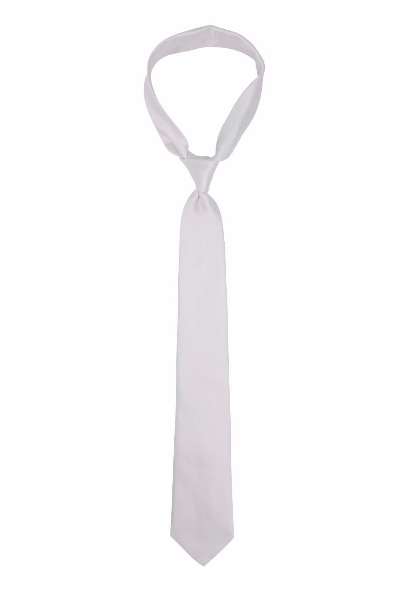Bright Solid White Skinny Pre-tied Tie, Tie, GoTie