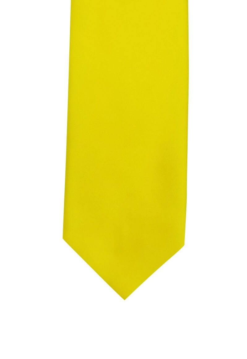 Bright Solid Yellow Skinny Pre-tied Tie, Tie, GoTie