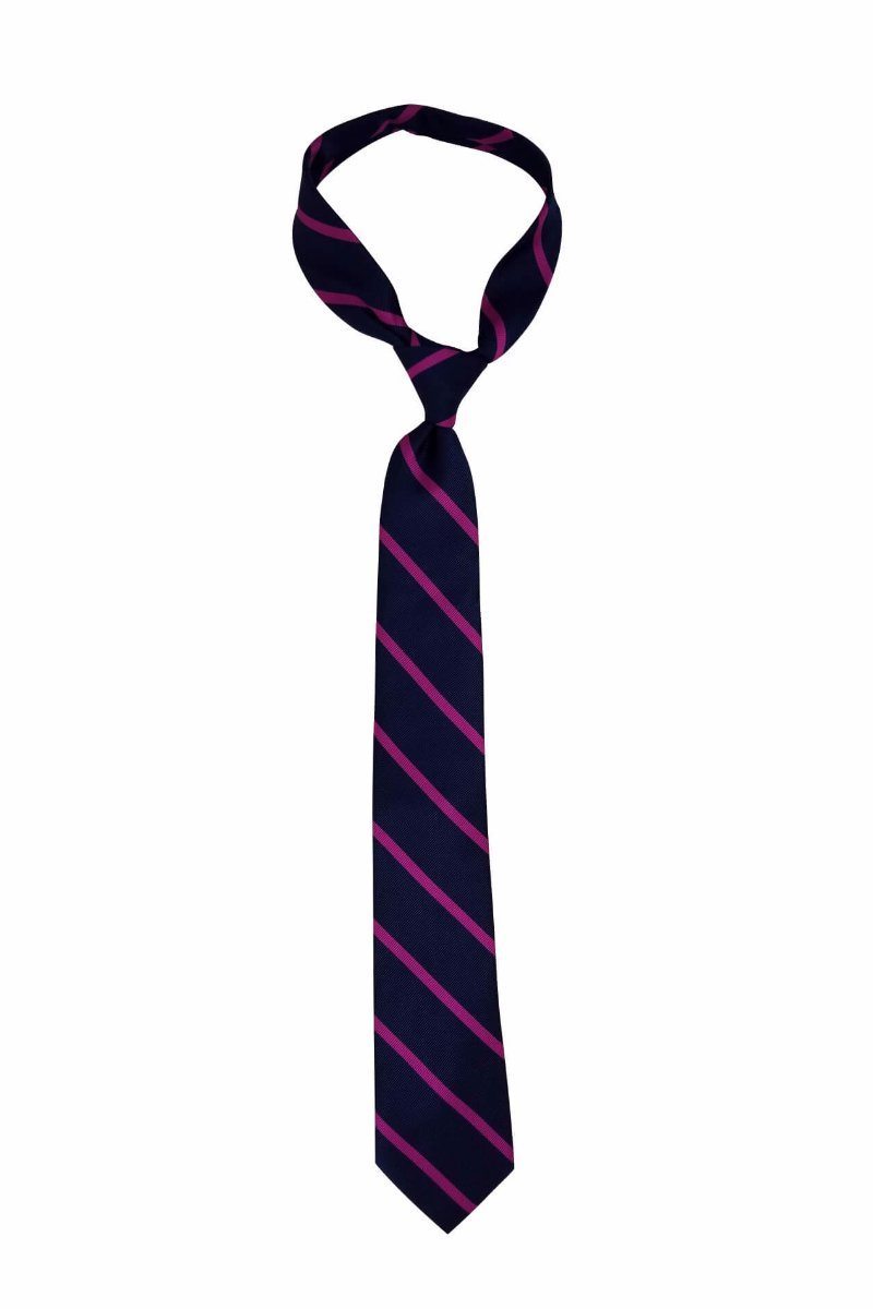 Dark Purple Light Purple Striped Skinny Pre-tied Tie, Tie, GoTie