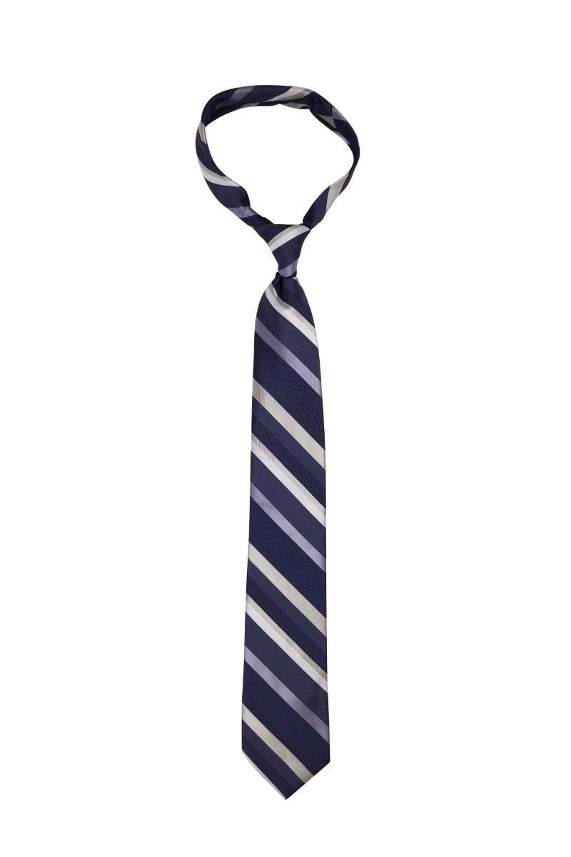 Gray Gray White Striped Skinny Pre-tied Tie, Tie, GoTie