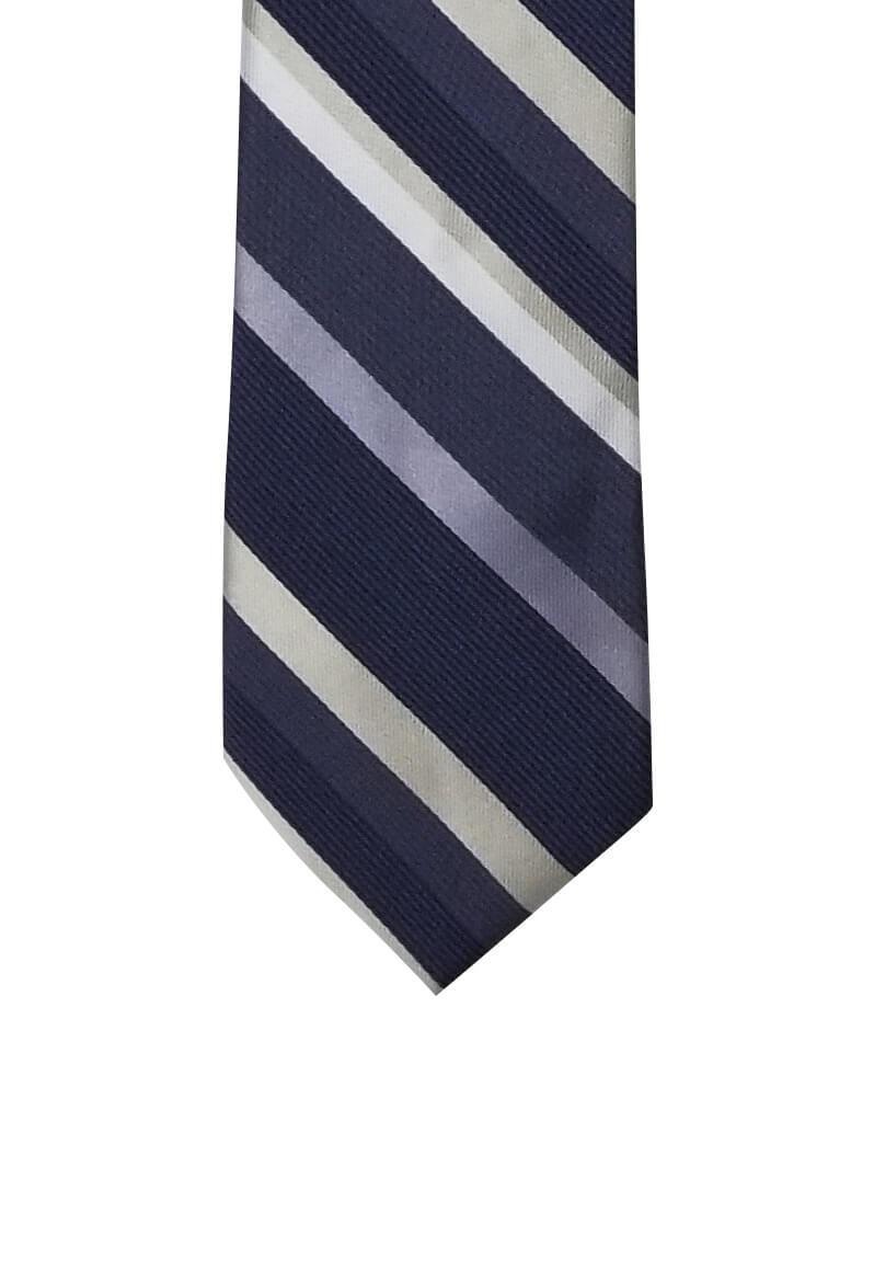 Gray Gray White Striped Skinny Pre-tied Tie, Tie, GoTie