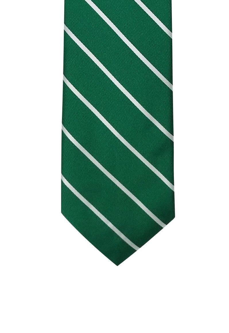 Green Silver Striped Pre-tied Tie, Tie, GoTie