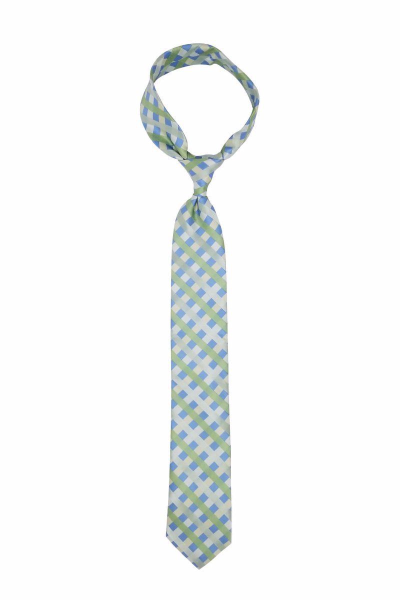 Light Blue and Green Striped Pre-tied Tie, Tie, GoTie
