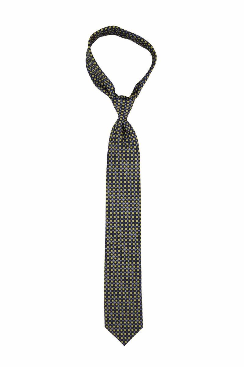 Light Blue and Yellow Geometric Pre-tied Tie, Tie, GoTie