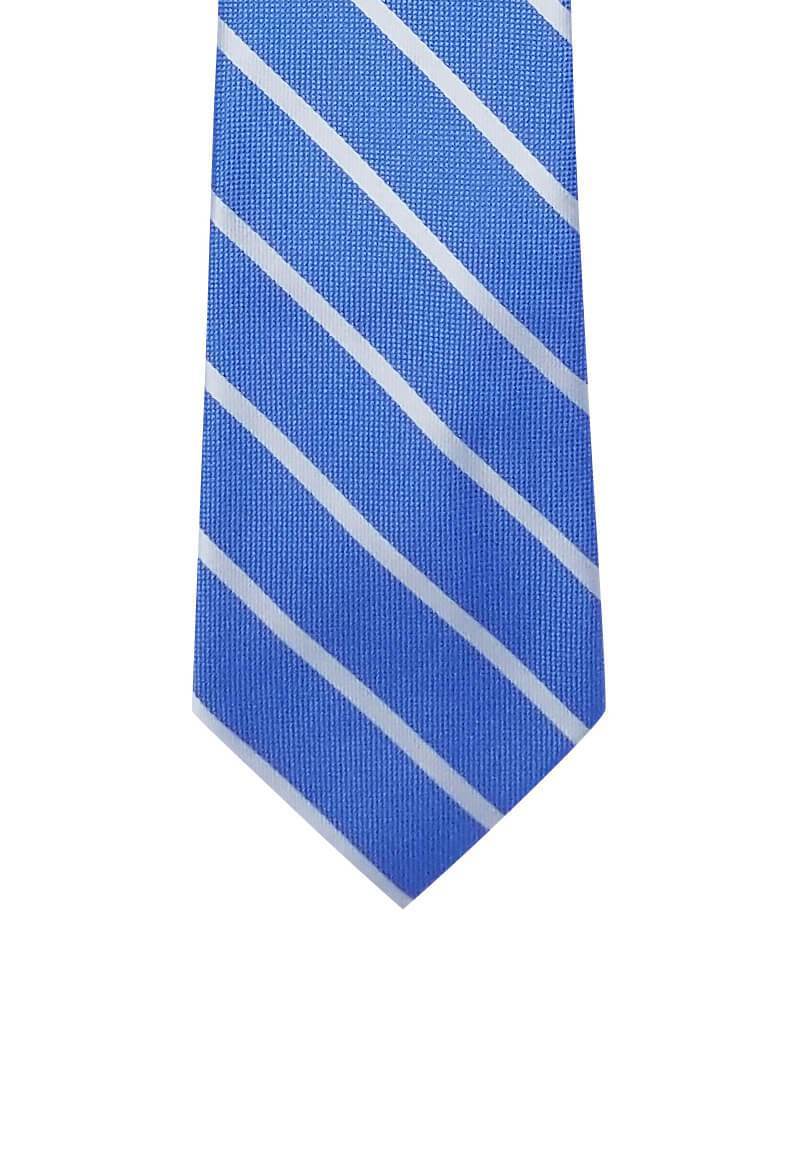 Light Blue with Silver Stripes Skinny Pre-tied Tie, Tie, GoTie