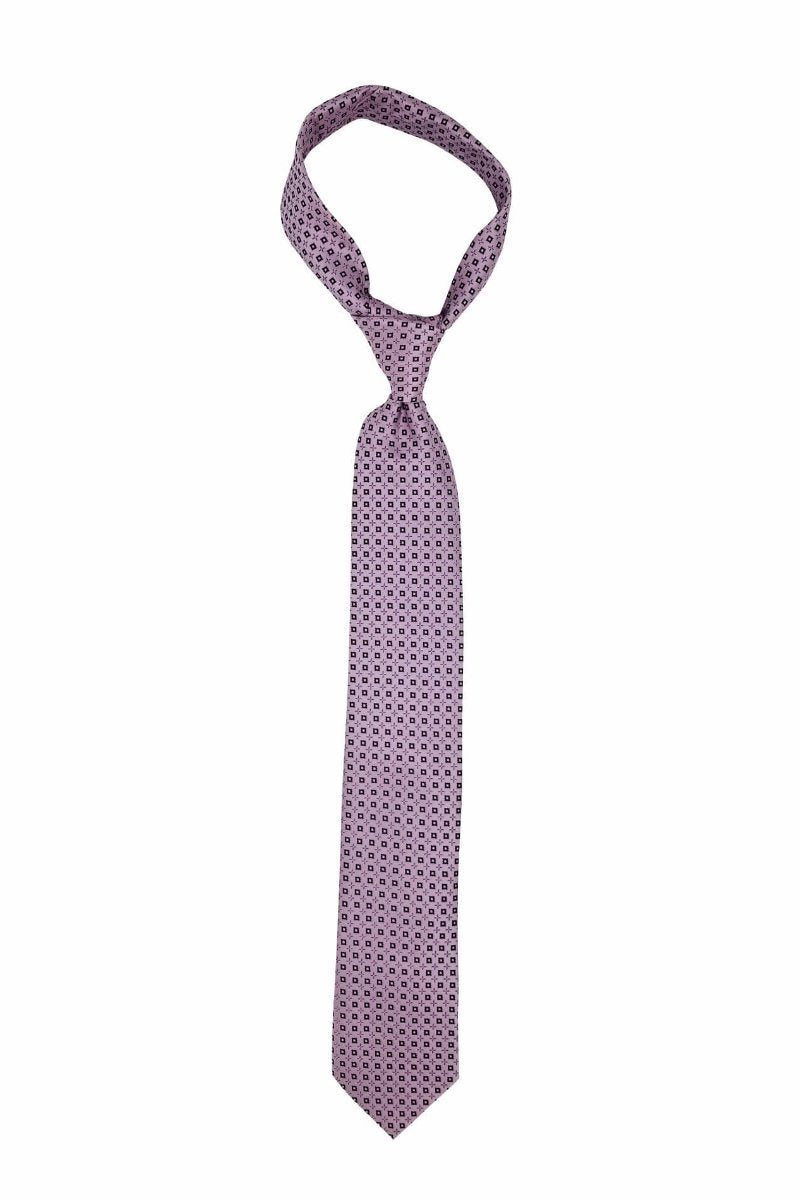 Light Pink Geometric Pre-tied Tie, Tie, GoTie