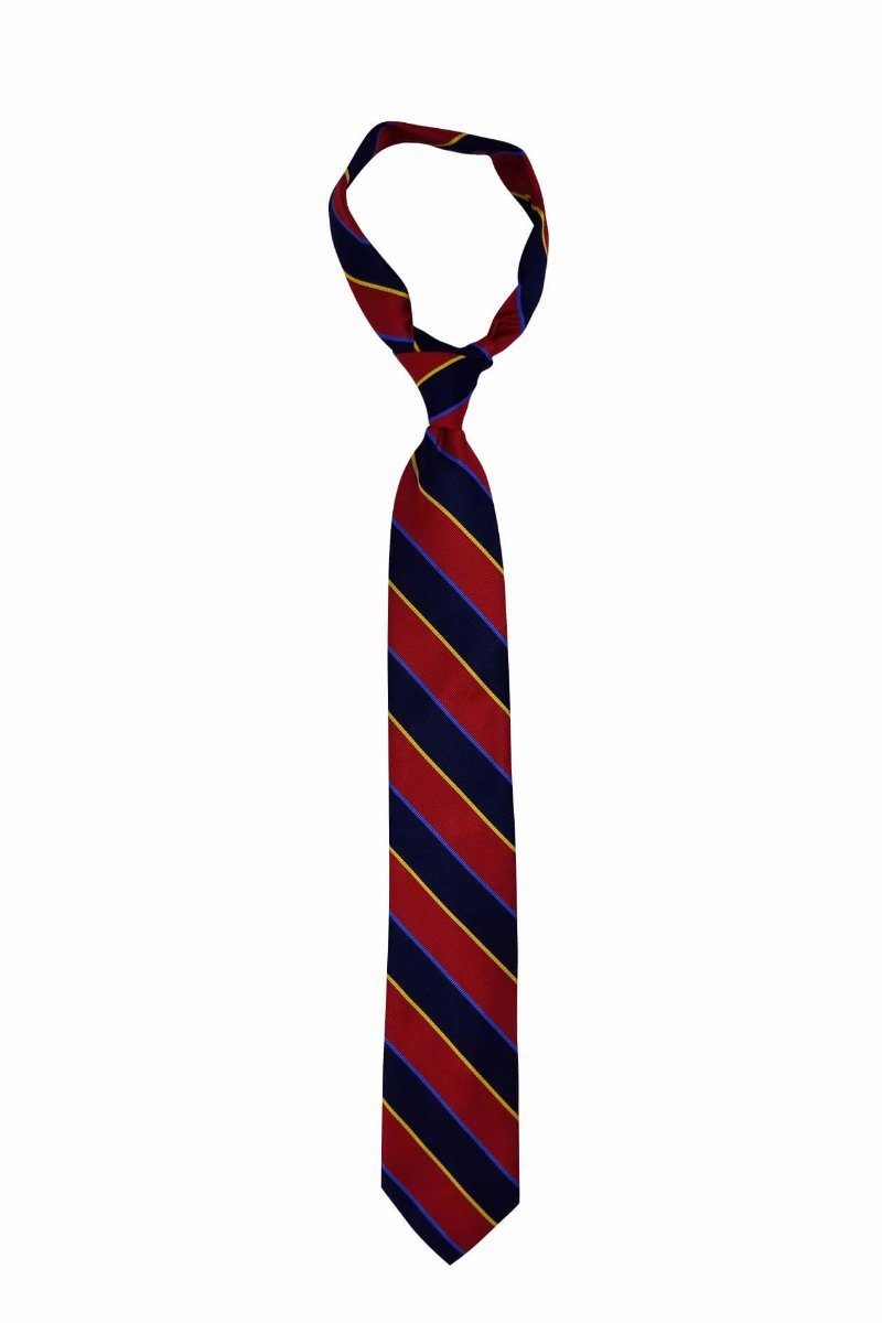 Maroon and Navy Multi-Striped Pre-tied Tie, Tie, GoTie