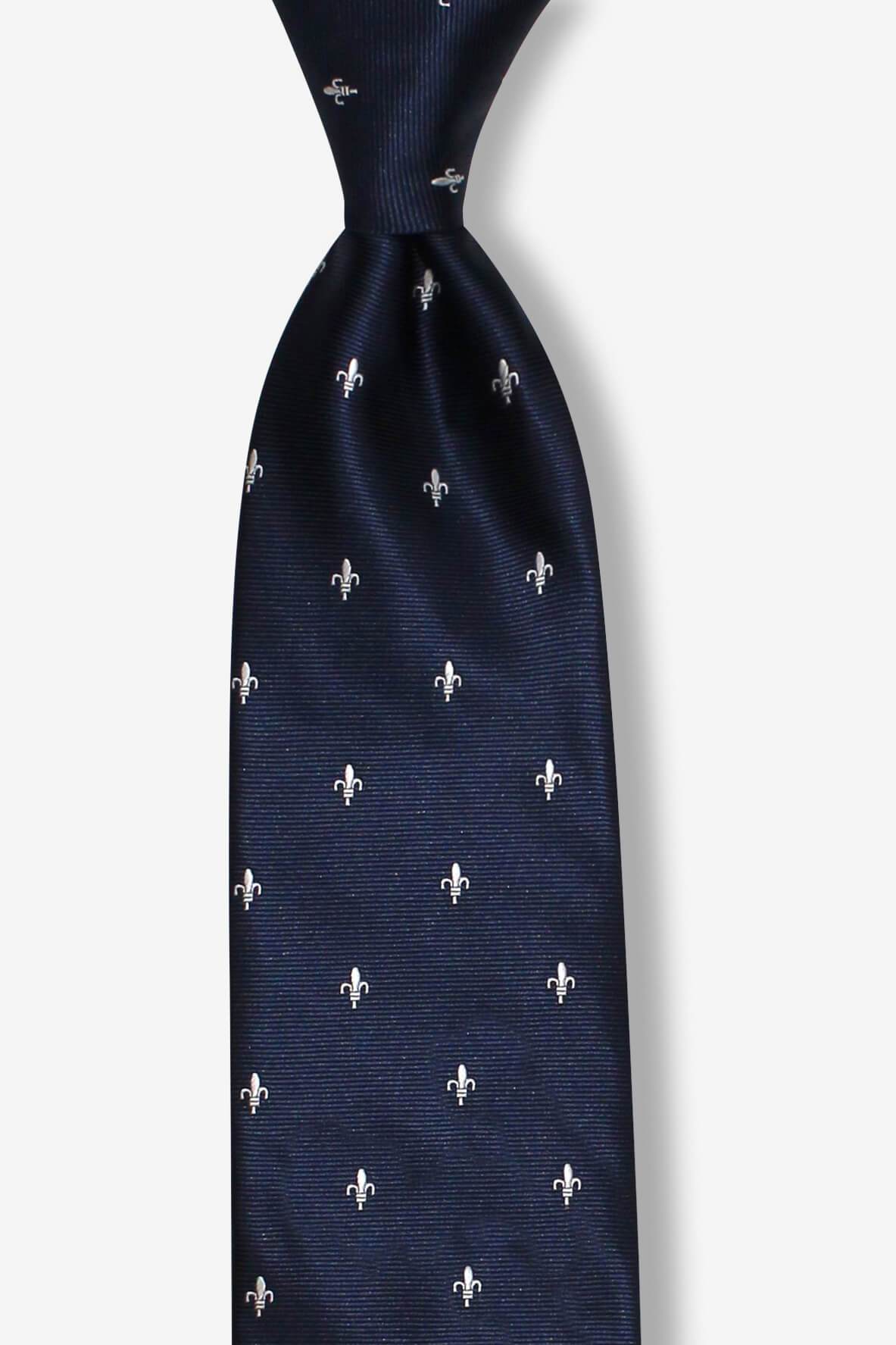 Navy Fluer De Lis Pre-tied Tie, Tie, GoTie