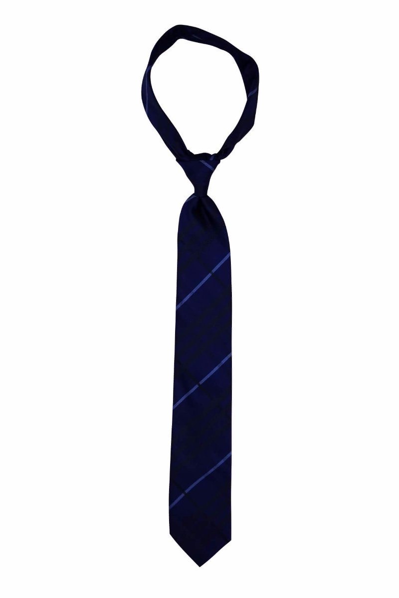Navy Plaid Pre-tied Tie, Tie, GoTie