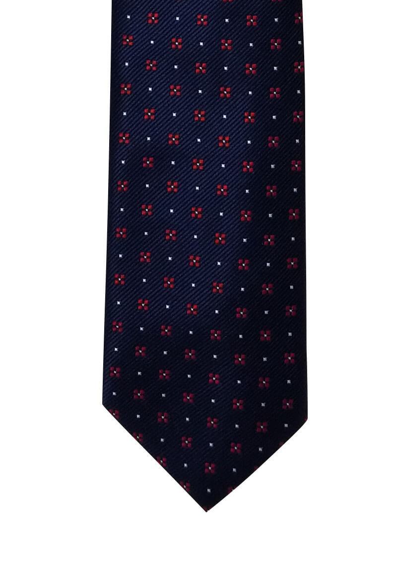 Navy-Red Geometric Pre-tied Tie, Tie, GoTie