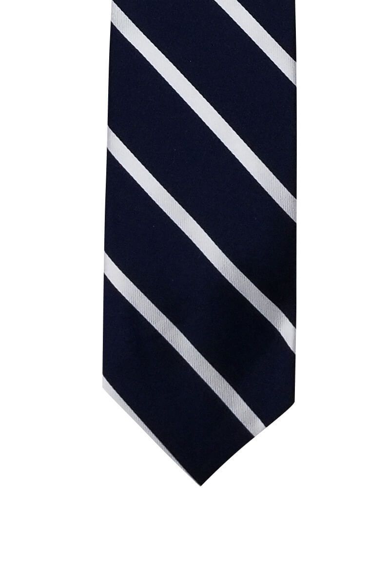 Wall Street Navy & White Stripe Tie