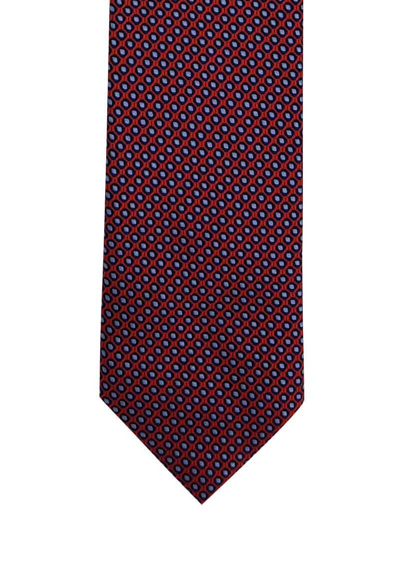 Red Blue Geometric Circled Pre-tied Tie, Tie, GoTie