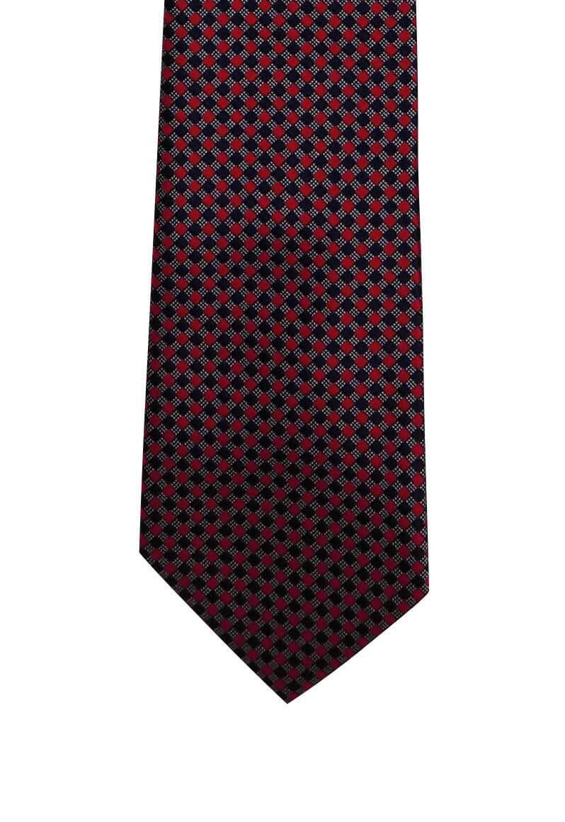 Red Blue Small Checkered Skinny Pre-tied Tie, Tie, GoTie