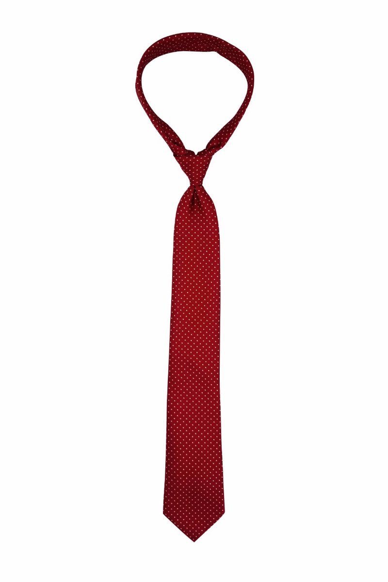 Red White Dotted Skinny Pre-tied Tie, Tie, GoTie