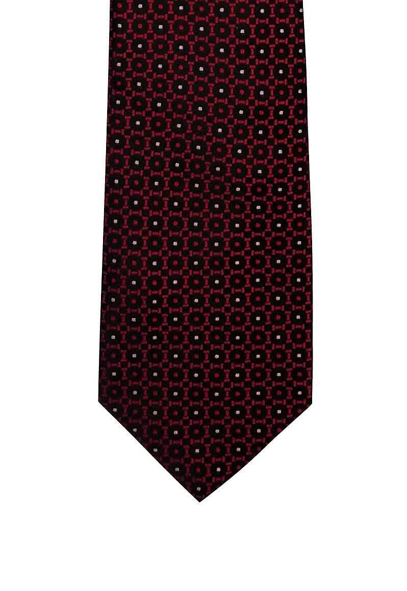 Ruby Red Geometric Pre-tied Tie, Tie, GoTie