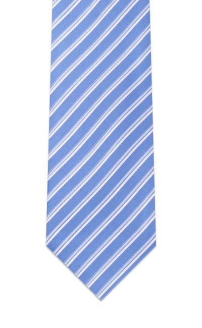 Sky Blue Striped Pre-tied Tie, Tie, GoTie
