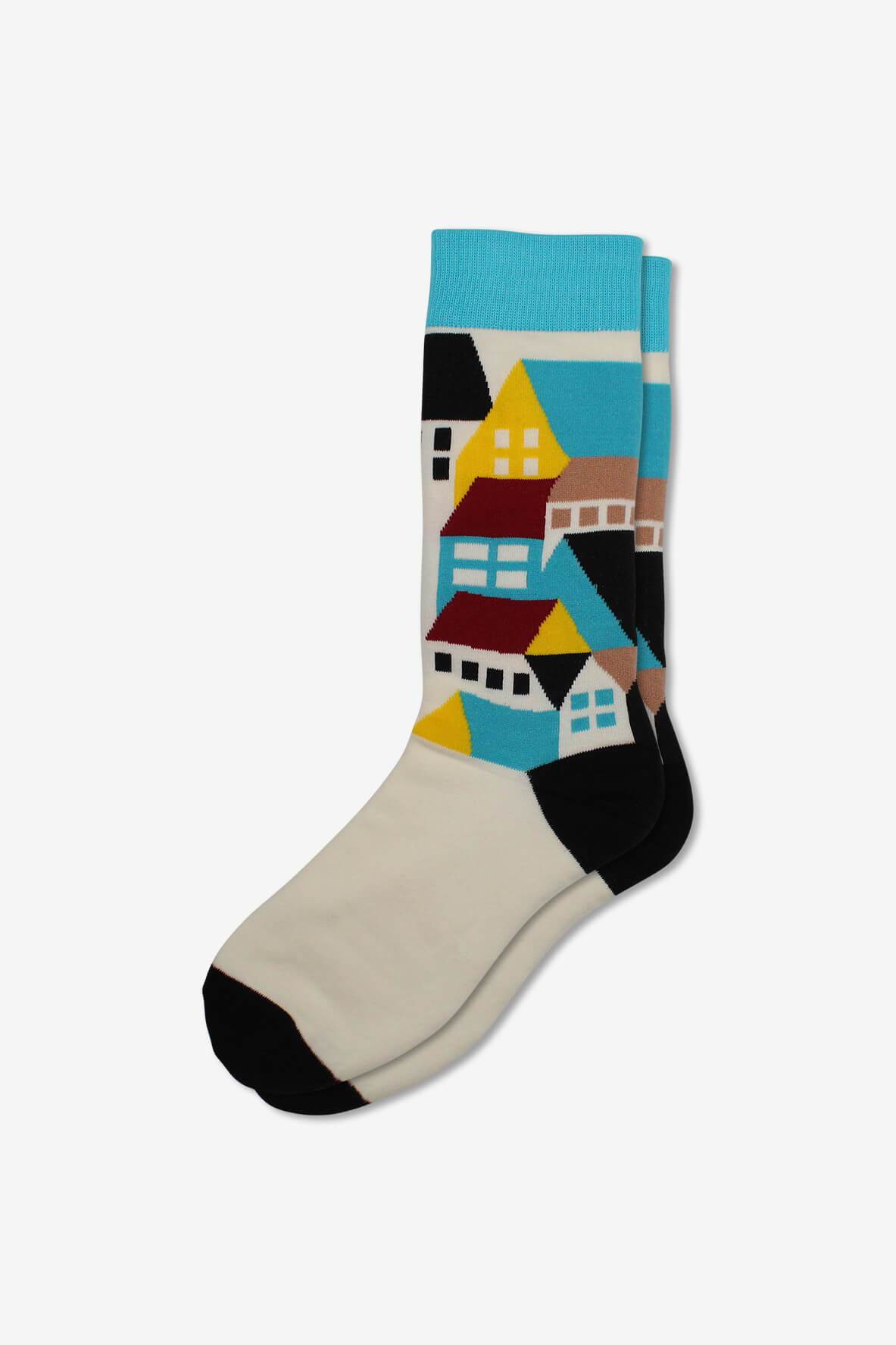 Stacked Houses, socks, GoTie